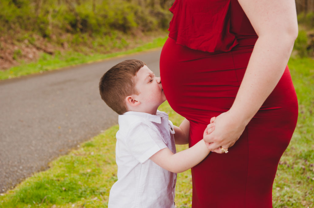 Cute maternity session with mom and toddler photographed by Tacoma maternity photographer Amanda Howse