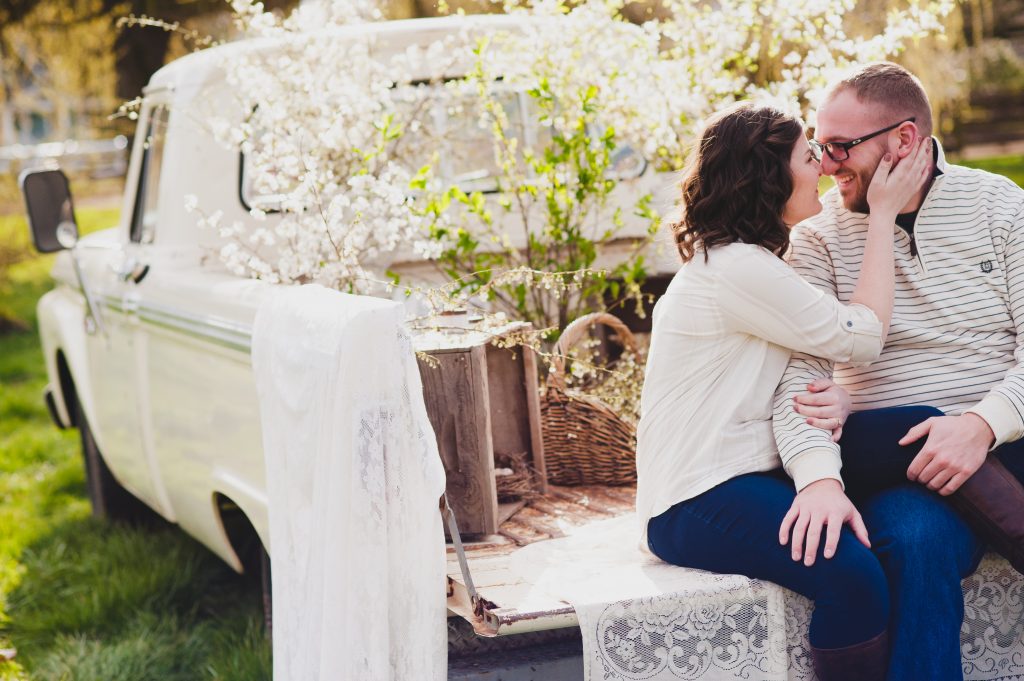 Cute Engagement Sessions with Vintage Truck photographed by Tacoma Wedding Photographer Amanda Howse