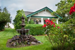 Cute Lawn with Fountain at Wine and Roses Country Estate Photographed by Amanda Howse