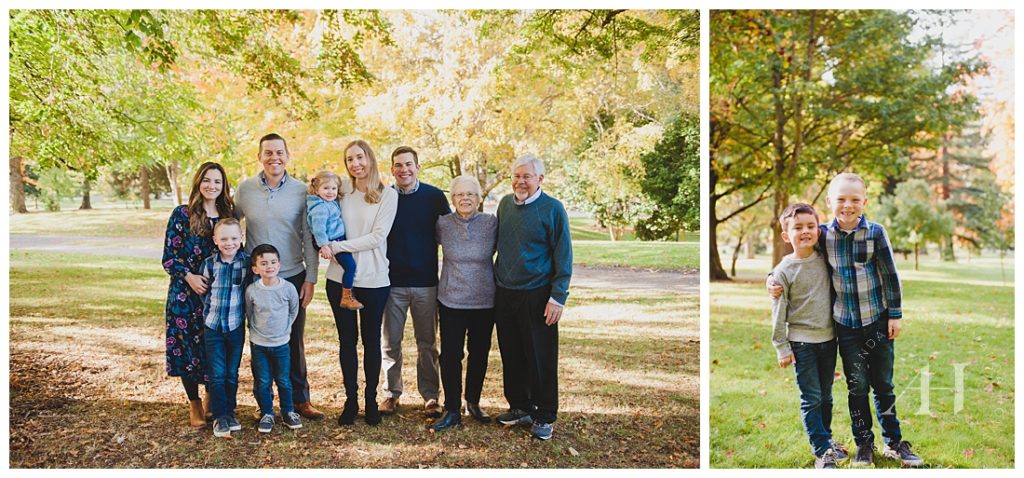 Extended family portraits with grandparents photographed by Tacoma photographer Amanda Howse
