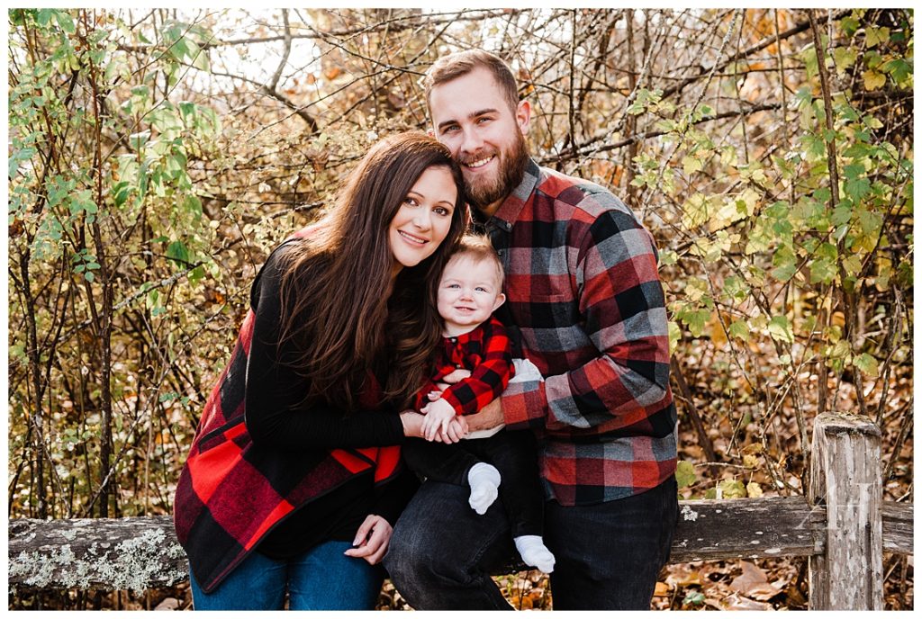 Family portrait sessions with plaid outfits photographed by Tacoma Photographer Amanda Howse