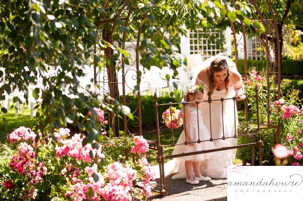 Bride exploring the gardens at Genesis Farm and Gardens in Enumclaw Photographed by Tacoma Wedding Photographer Amanda Howse