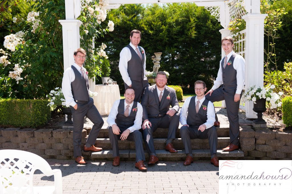 Genesis Farm and Gardens Portraits with Groom and Groomsmen Photographed by Tacoma Wedding Photographer Amanda Howse