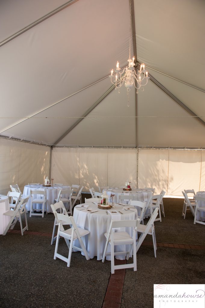 Spacious Formal Tent with Chandeliers and Reception Tables at Genesis Farm and Gardens Photographed by Tacoma Wedding Photographer Amanda Howse