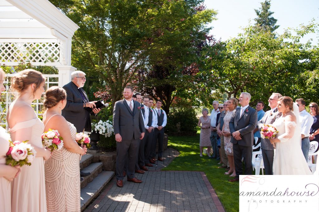 Outdoor Wedding Ceremony at Genesis Farm and Gardens Photographed by Tacoma Wedding Photographer Amanda Howse