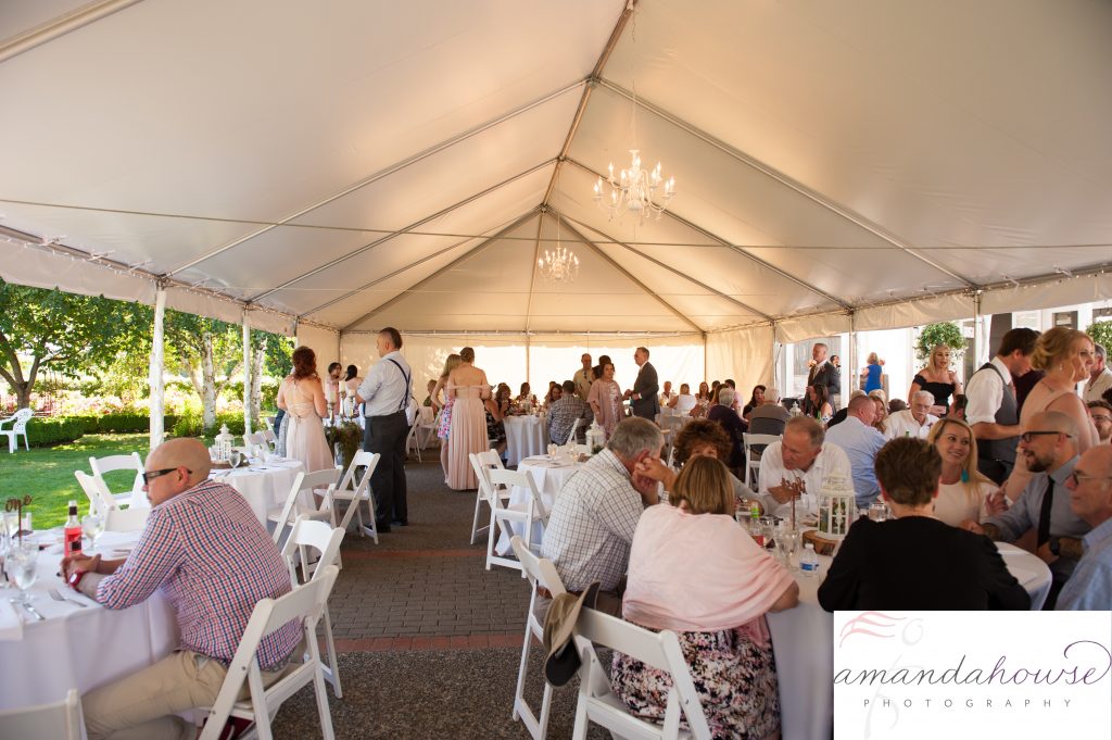 Formal White Tent for Enumclaw Wedding at Genesis Farm and Gardens Photographed by Tacoma Wedding Photographer Amanda Howse