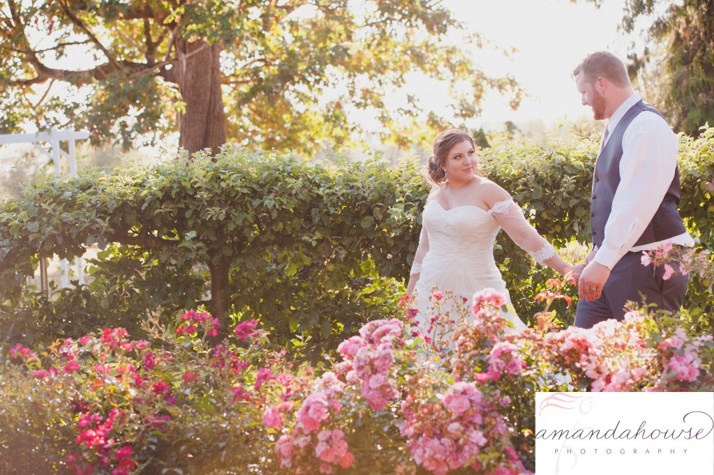 Summer Bride & Groom portraits at Genesis farm and gardens Photographed by Tacoma Wedding Photographer Amanda Howse