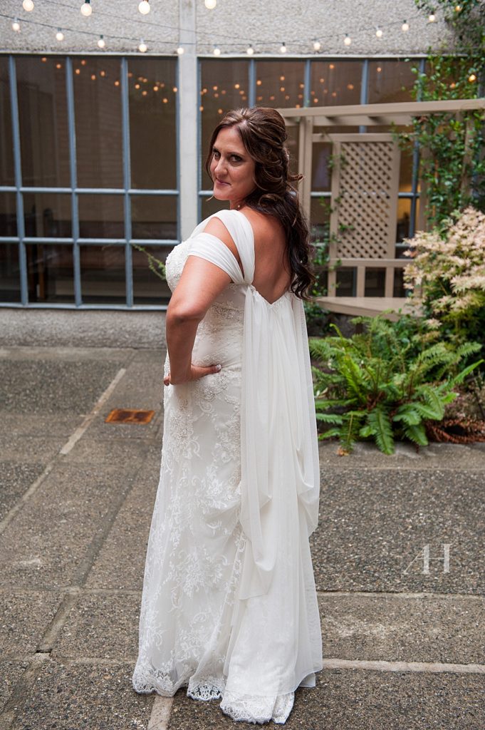 Bridal Portraits in the Courtyard of Events on 6th Photographed by Tacoma Wedding Photographer Amanda Howse