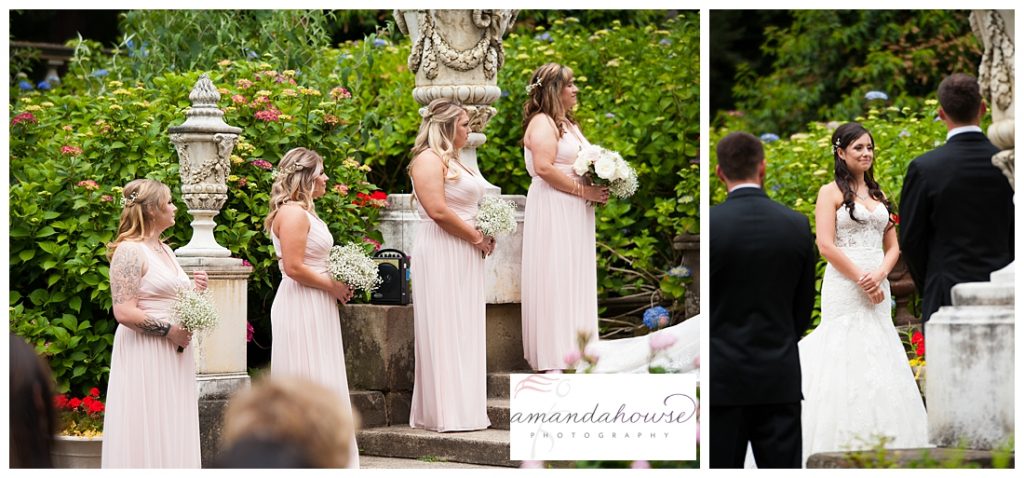 Bridesmaids portraits during wedding ceremony photographed by Tacoma Wedding Photographer Amanda Howse