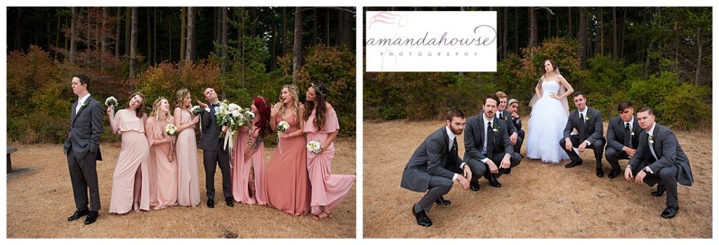Candid wedding party portraits with bride and groom in Anacortes | Photographed by Tacoma Wedding Photographer Amanda Howse