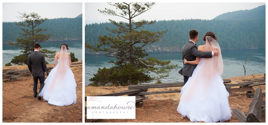 Anacortes bride and groom portraits with gorgeous views of the water | Photographed by Tacoma Wedding Photographer Amanda Howse