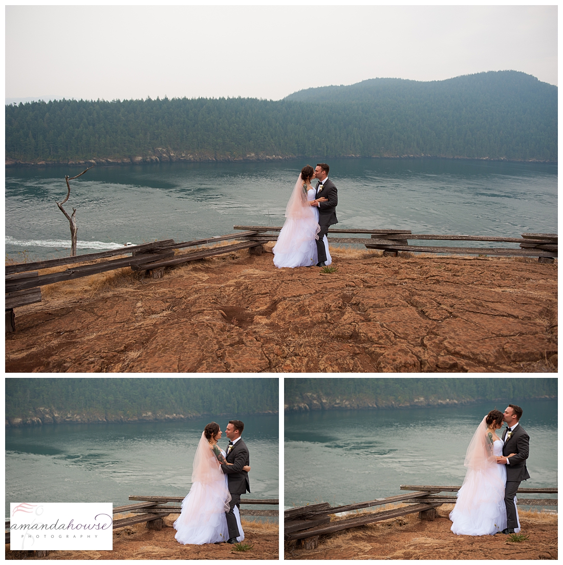 PNW portraits of bride and groom on trailhead | Photographed by Tacoma Wedding Photographer Amanda Howse