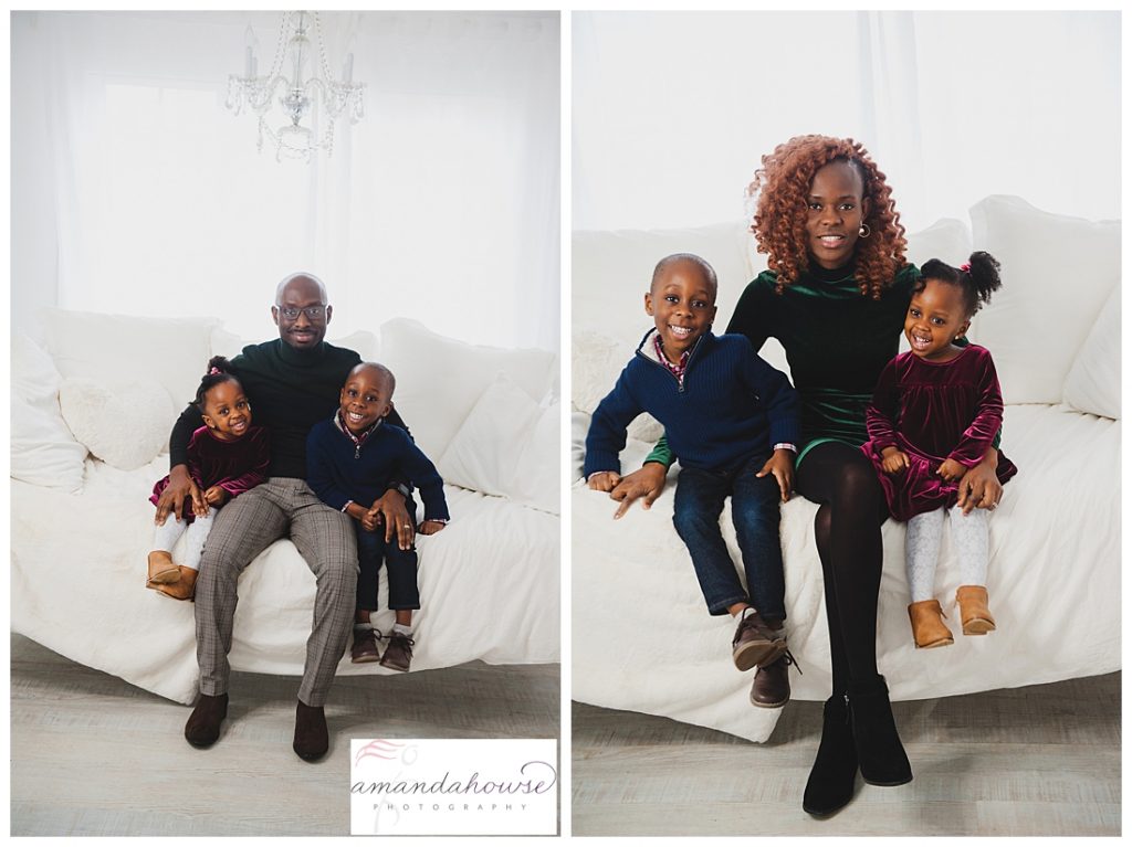 Cute Family Portraits in Pretty Studio Photographed by Tacoma Family Photographer Amanda Howse