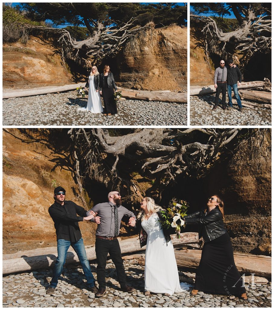 Candid Elopement Portraits with Guests | Photographed by Tacoma Wedding Photographer Amanda Howse