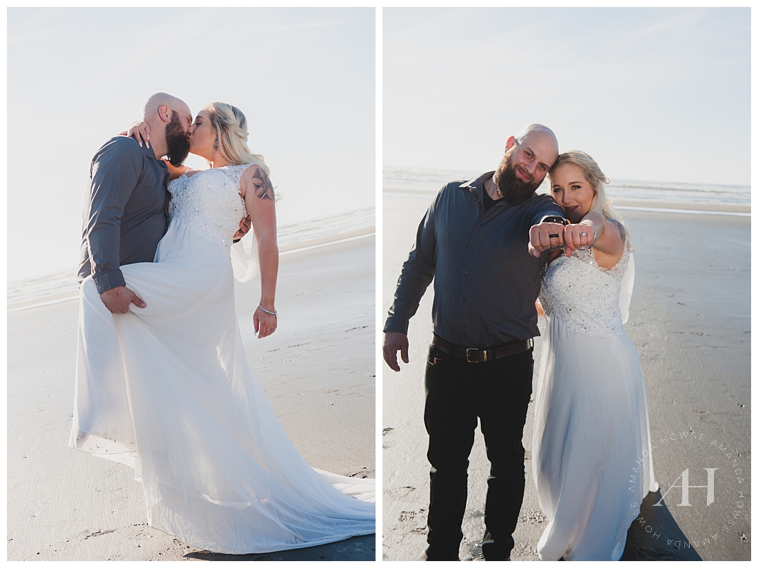 Candid Bride and Groom Portraits on a Washington Beach | Ruby Beach Elopement | Photographed by Tacoma Wedding Photographer Amanda Howse