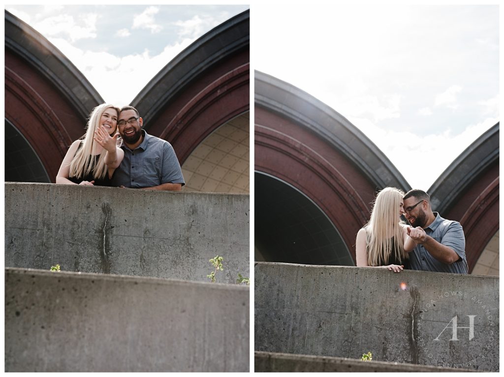 Modern Engagement Portraits | Fun Architecture in Tacoma for Portrait Sessions | Amanda Howse Photography