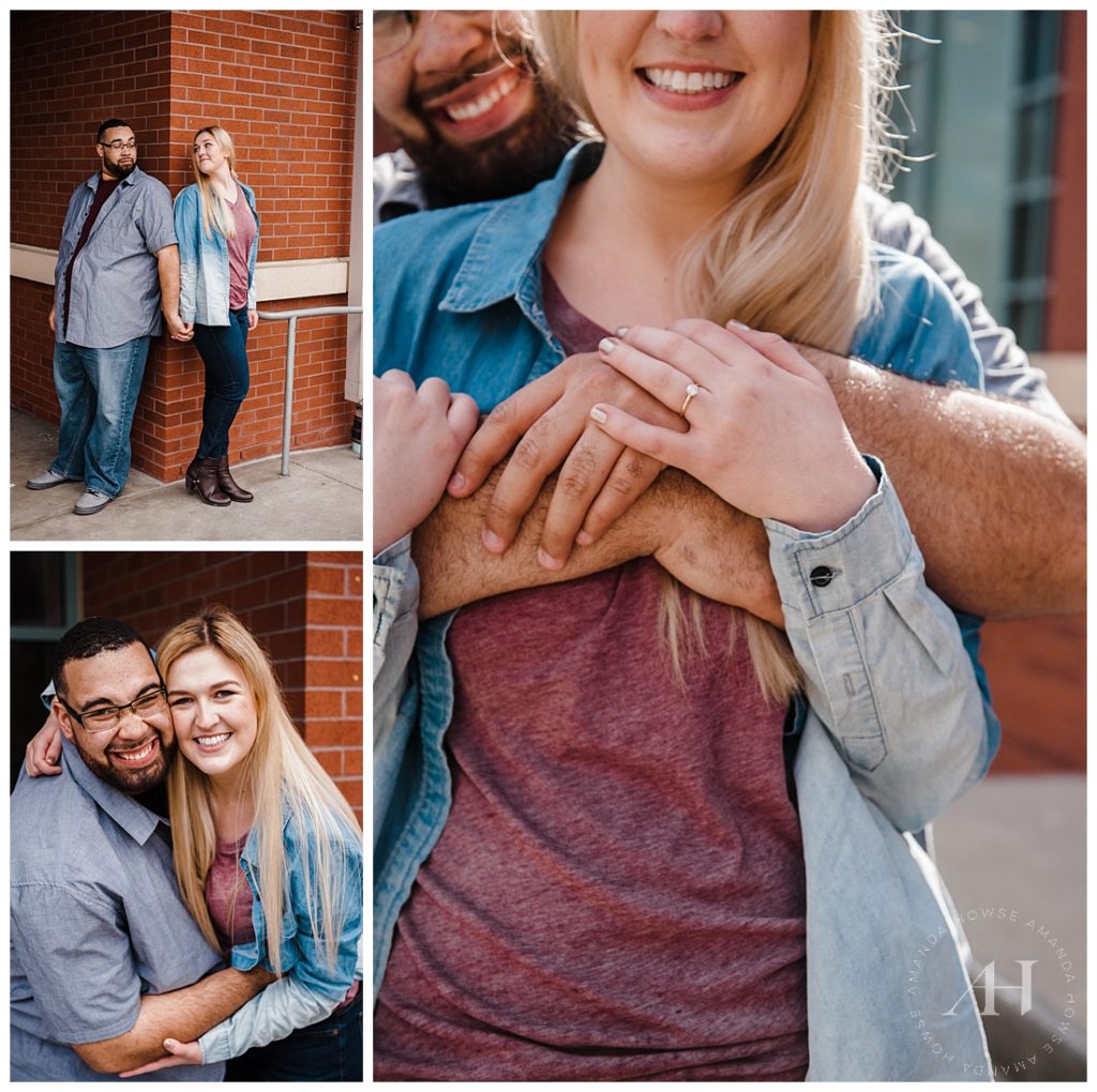Cute Engagement Portraits in the City with Pose Ideas for Couples | Photographed by Tacoma Wedding Photographer Amanda Howse