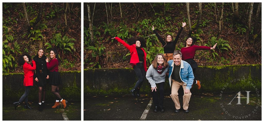 PNW Family Portraits in the Winter with Tacoma Photographer Amanda Howse | Fun and Candid Poses for Family Portraits