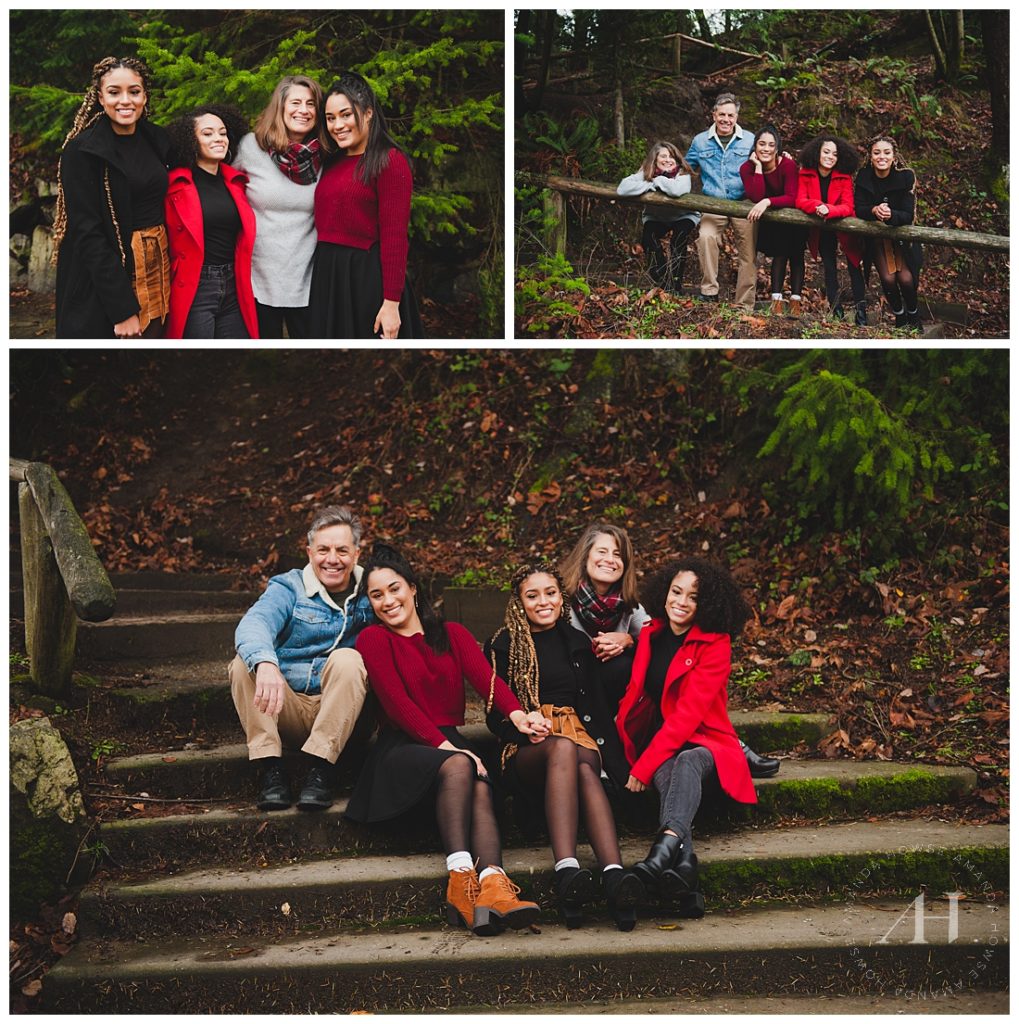Cute Family Portraits on the Steps | Coordinated Outfit Ideas for Family Portraits | Amanda Howse Photography