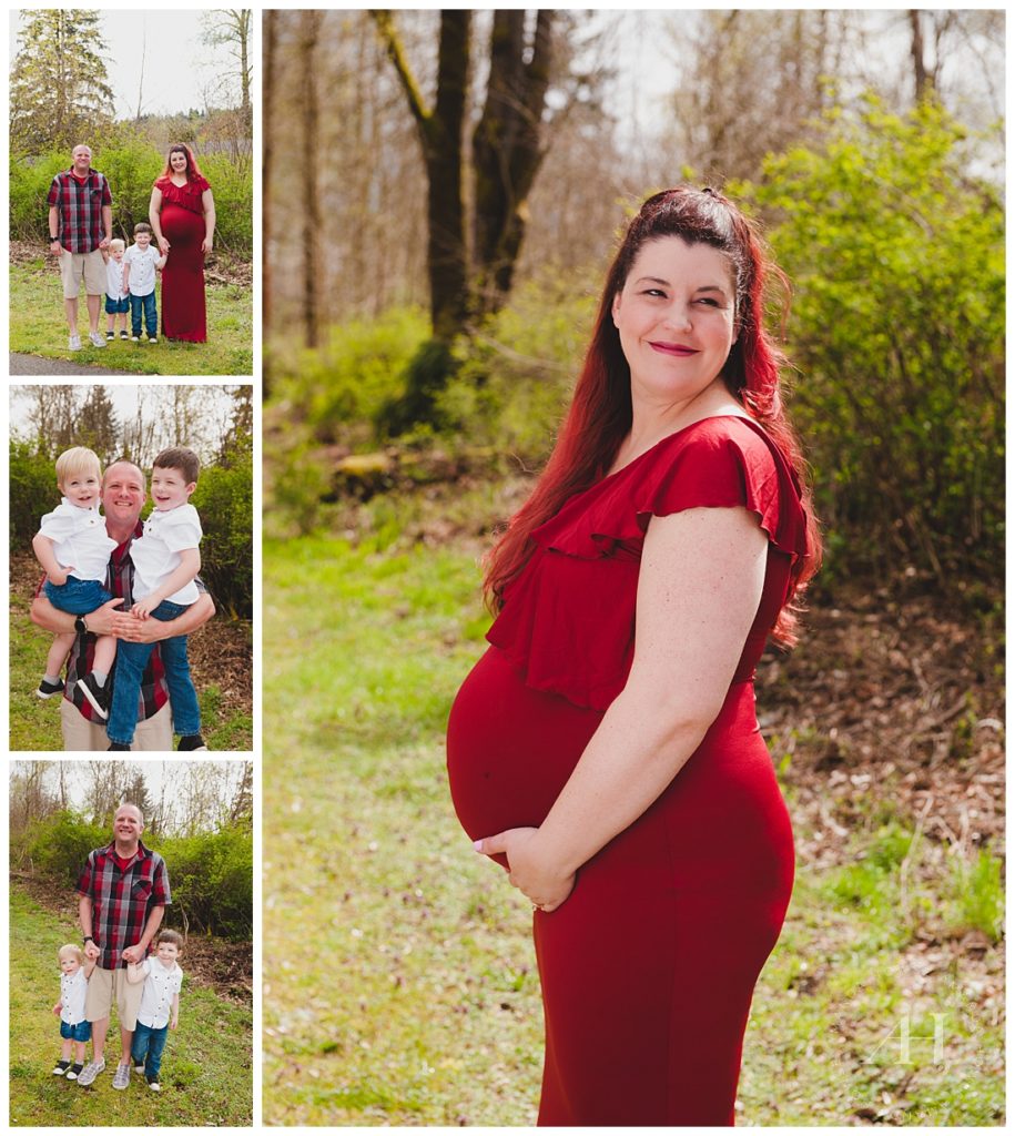 Maternity Portraits with Young Kids | Photographed by Tacoma Family Photographer Amanda Howse