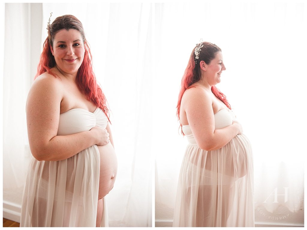 Beautiful Maternity Portraits in Tacoma with Natural Light | Dreamy Outfits for Maternity Portraits | Photographed by Tacoma Photographer Amanda Howse