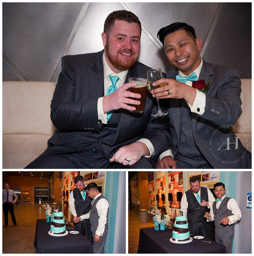 Cutting the Cake | Candid Wedding Portraits | Photographed by Tacoma Wedding Photographer Amanda Howse