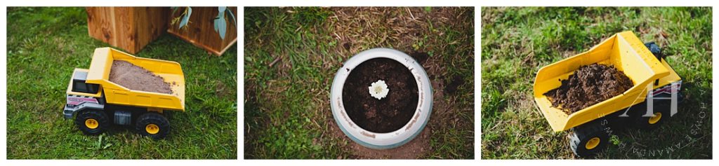 Unity Ceremony Ideas | Mixing Dirt from Your Home States, Mini Dirt Trucks for Unity Ceremony, Cute Personalized Wedding Ideas | Photographed by the Best Tacoma Wedding Photographer Amanda Howse