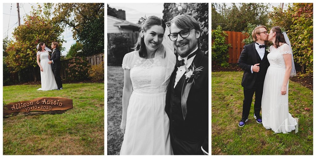 Backyard Garden Wedding with Sweet Bride and Groom | Modern Wedding Portraits, Vancouver Wedding, Backyard Wedding Portraits | Photographed by the Best Tacoma Wedding Photographer Amanda Howse