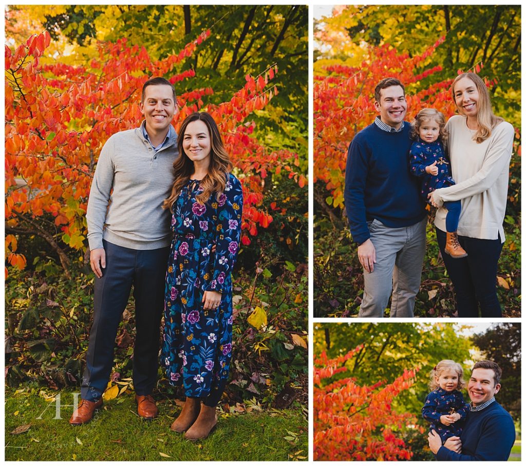 Family Portraits with Fall Leaves | How to Style Coordinated Outfits for Family Portraits, Poses for Families, Best Locations for Tacoma Portraits Photographed by the Best Tacoma Family Photographer Amanda Howse
