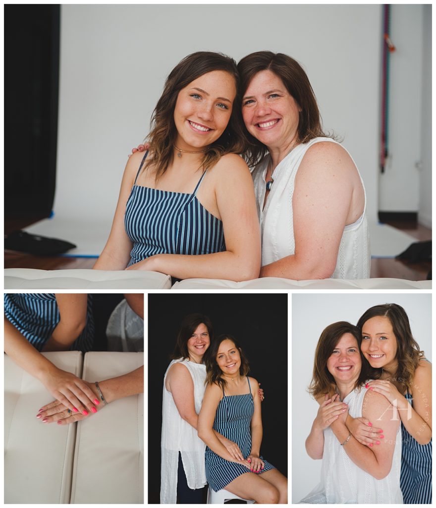 Mother Daughter Portrait Sessions | What to Wear for Mother/Daughter Portraits, How to Style Family Portraits in a Studio, Tacoma Family Portraits of Mother and Daughter, Pose Ideas | Photographed by Tacoma's Best Family Photographer Amanda Howse