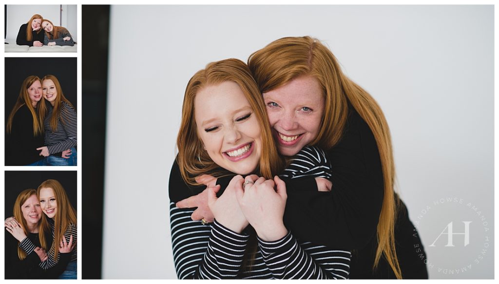 Cute Mother/Daughter Portraits | Hugging Mom, Pose Ideas for Mother and Daughter Sessions, High School Senior Portraits with Moms | Photographed by Tacoma's Best Family Photographer Amanda Howse