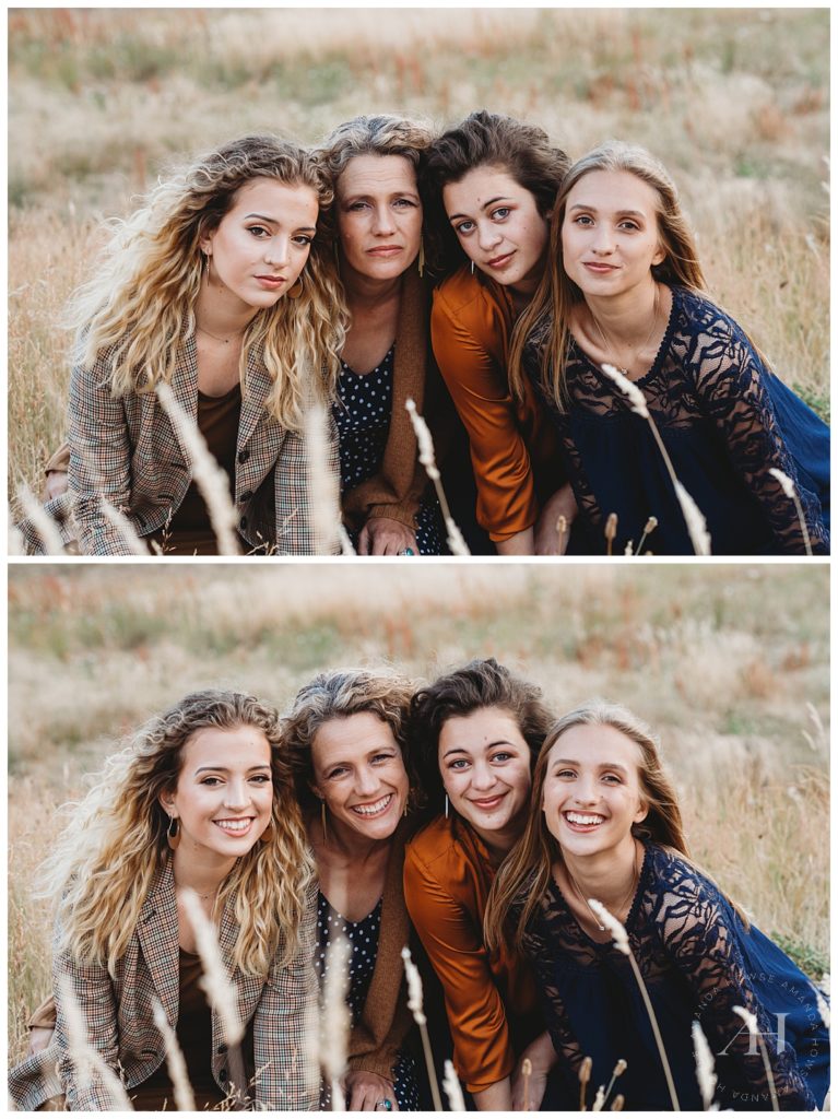 Mom and Daughters | Family Portraits with Coordinated Outfits | Photographed by Tacoma Family Portrait Photographer Amanda Howse