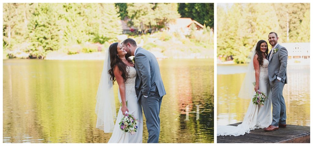 Bride and Groom Portraits in Woodinville | Small Backyard Wedding in Washington, Lakefront Wedding in Woodinville, Summer Wedding | Photographed by Tacoma Wedding Photographer Amanda Howse