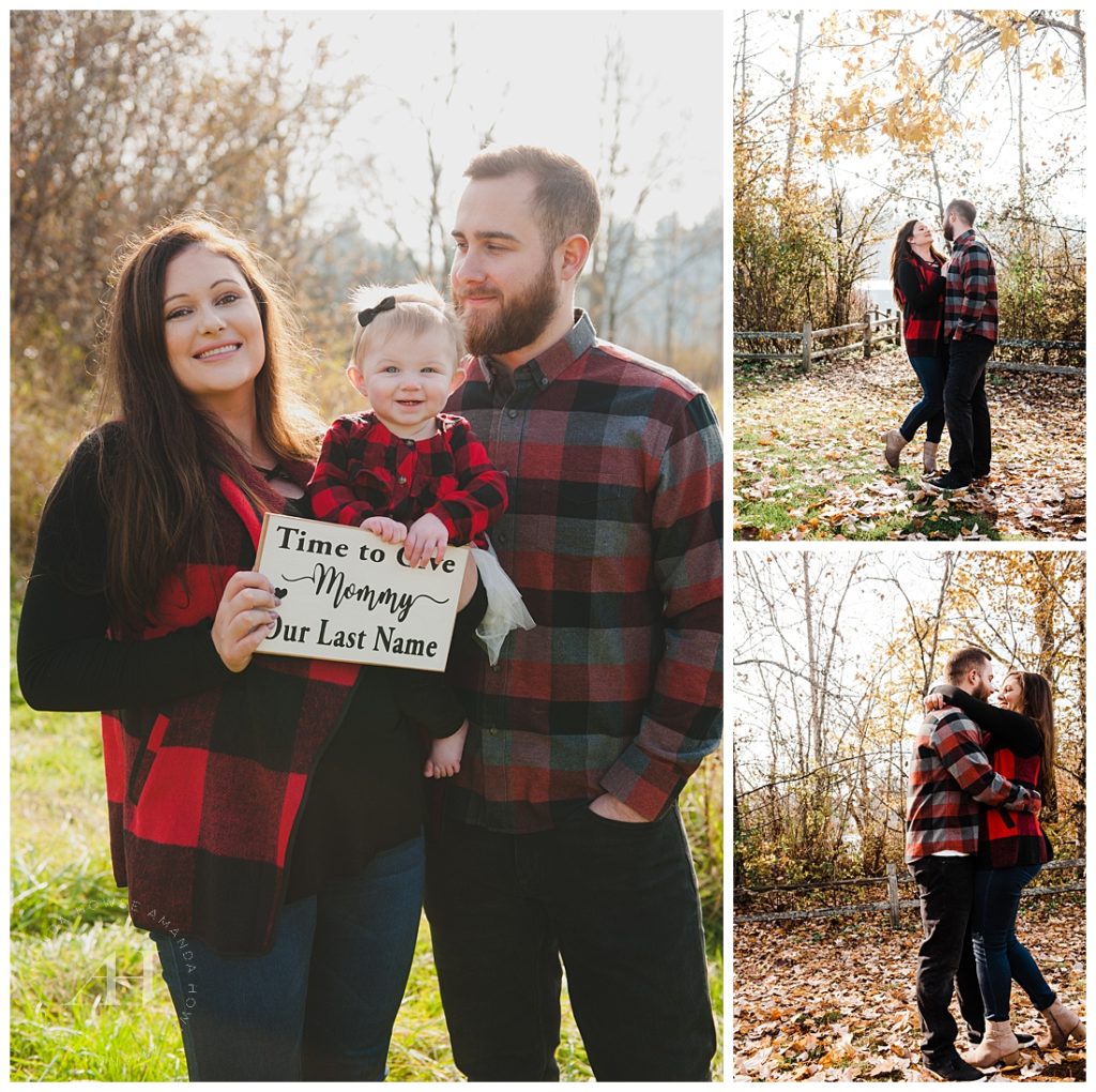 Announcing an Engagement | Cute Engagement Session with a Last Name Sign, Family Portrait Sessions with Toddlers | Photographed by Tacoma Family Photographer Amanda Howse