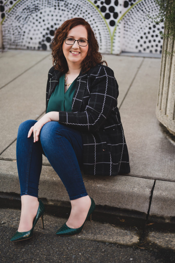 Tacoma Portraits on a Sidewalk | Fun Murals and Urban Settings for Business Headshots in Tacoma | Photographed by Amanda Howse Photography