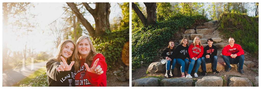 Spring Family Portrait with Matching College Gear | Photographed By Amanda Howse Photography