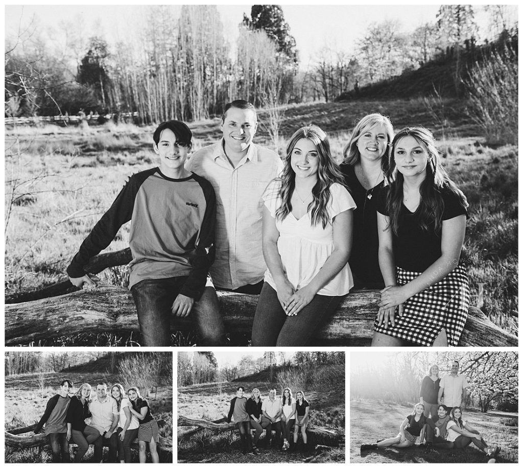 Black and White Family Portraits | What to Wear for Outdoor Portraits in Washington in the Spring, Coordinated Family Outfits | Photographed by Tacoma Family Photographed Amanda Howse