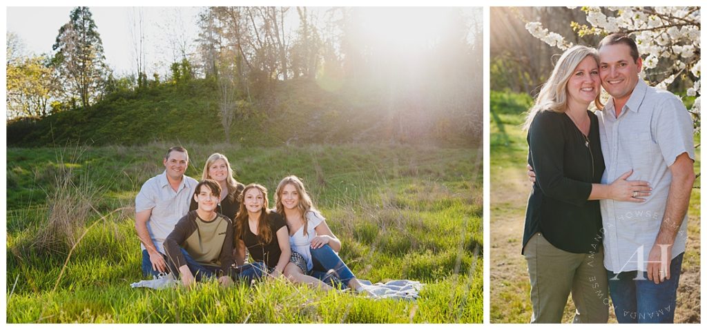 Spring Family Portraits with Sunshine | Photographed by Tacoma Family Photographer Amanda Howse Photography