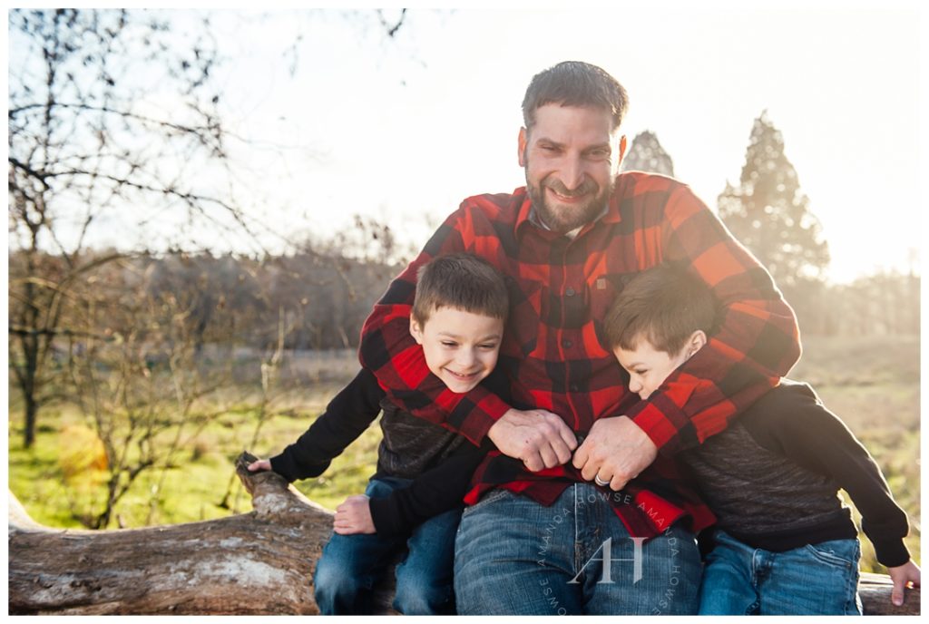 Cute Dad and Son Portraits | Candid Family Portraits at Fort Steilacoom | Photographed by the Best Tacoma Family Photographer Amanda Howse Photography