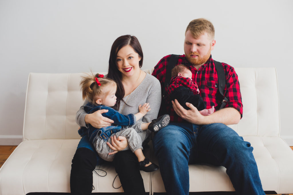 Cute Family Portraits with Newborn and Toddler | Studio 253 Portrait Session | Photographed by the Best Tacoma Photographer Amanda Howse Photography