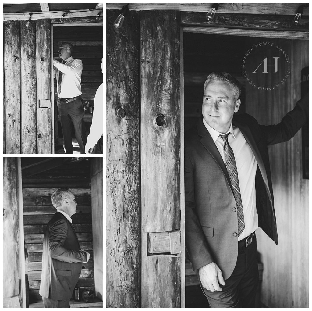 Groom Getting Ready Portraits | Rustic Barn Wedding | Photographed by the Best Tacoma Wedding Photographer Amanda Howse Photography