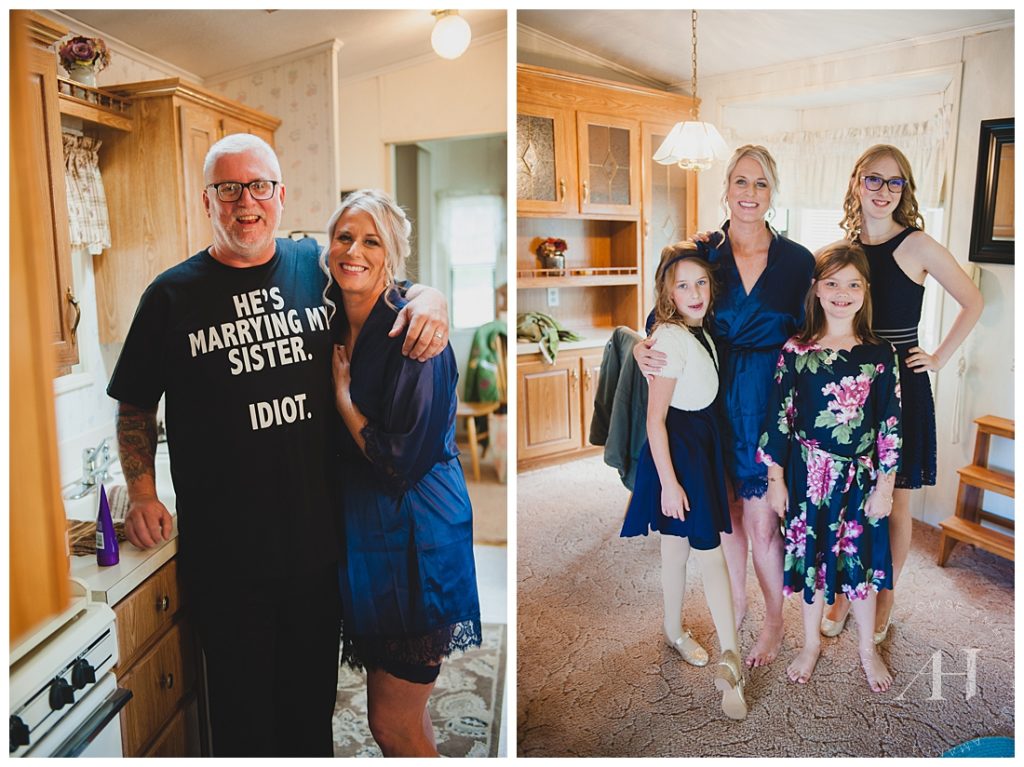 Cute Family Portraits Getting Ready before the Wedding | Photographed by the Best Tacoma Wedding Photographer Amanda Howse Photography