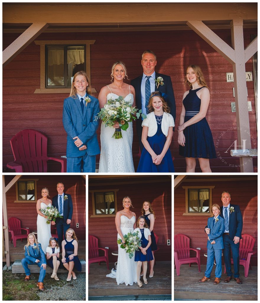Family Portraits for Wedding | Bride, Groom, and Children Portraits | Photographed by the Best Tacoma Wedding Photographer Amanda Howse Photography