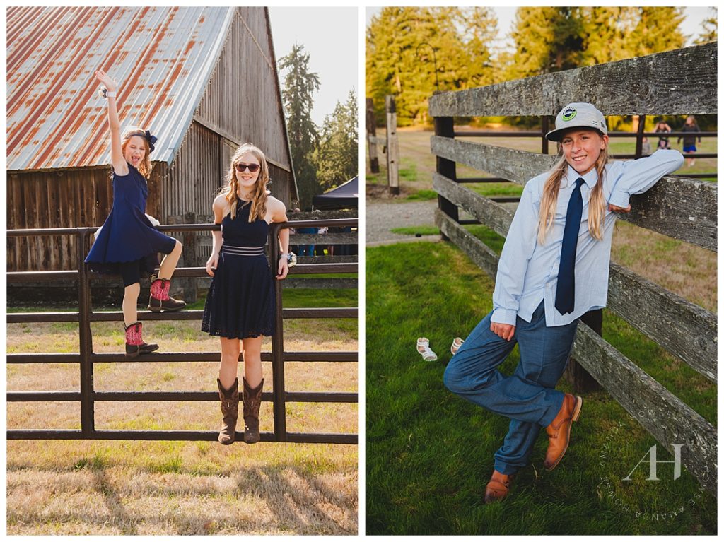 Family Portraits of Kids at a Fall Wedding | Photographed by the Best Tacoma Wedding Photographer Amanda Howse Photography