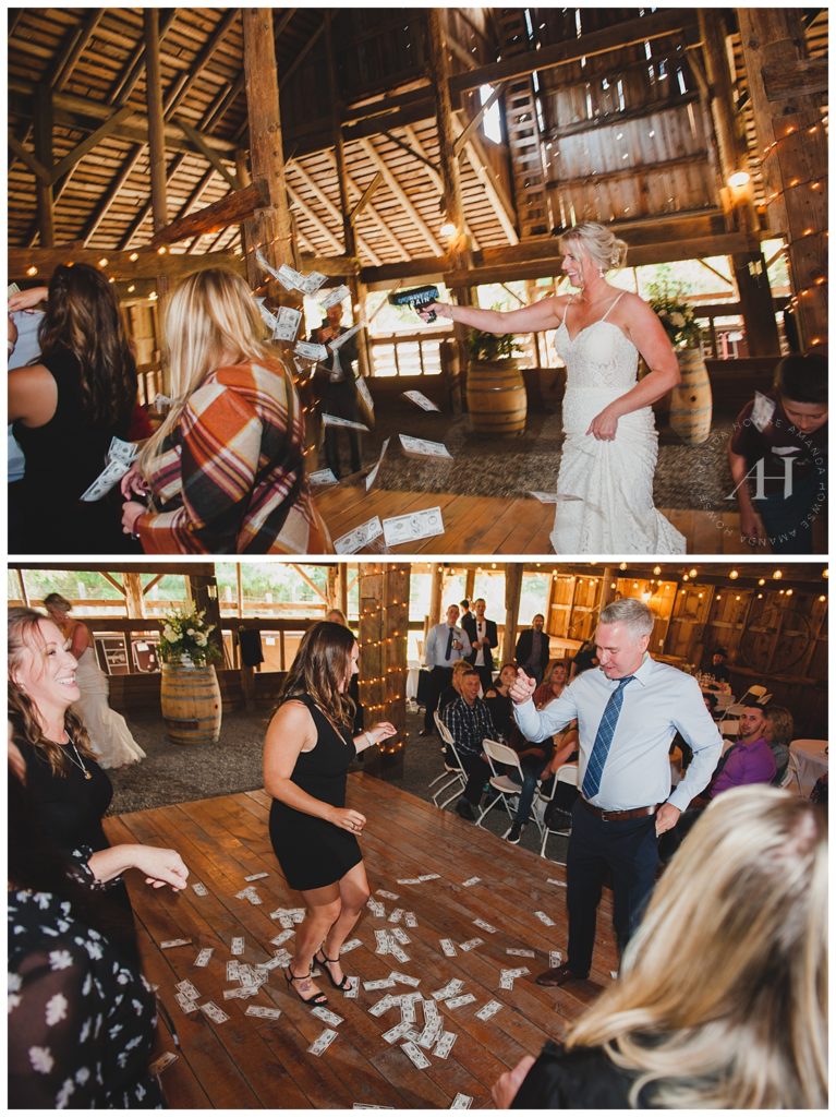 Money Dance at Fun Wedding Reception | Photographed by the Best Tacoma Wedding Photographer Amanda Howse Photography