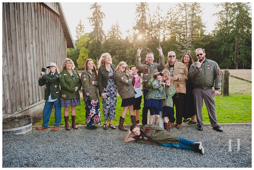 Family Portraits with Matching Jackets | Fall Wedding in Tenino | Photographed by the Best Tacoma Wedding Photographer Amanda Howse Photography