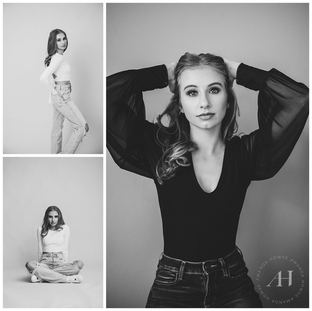 B&W Session at Studio 253 | Ideas for Classic Portraits | Photographed by the Best Tacoma Photographer Amanda Howse Photography