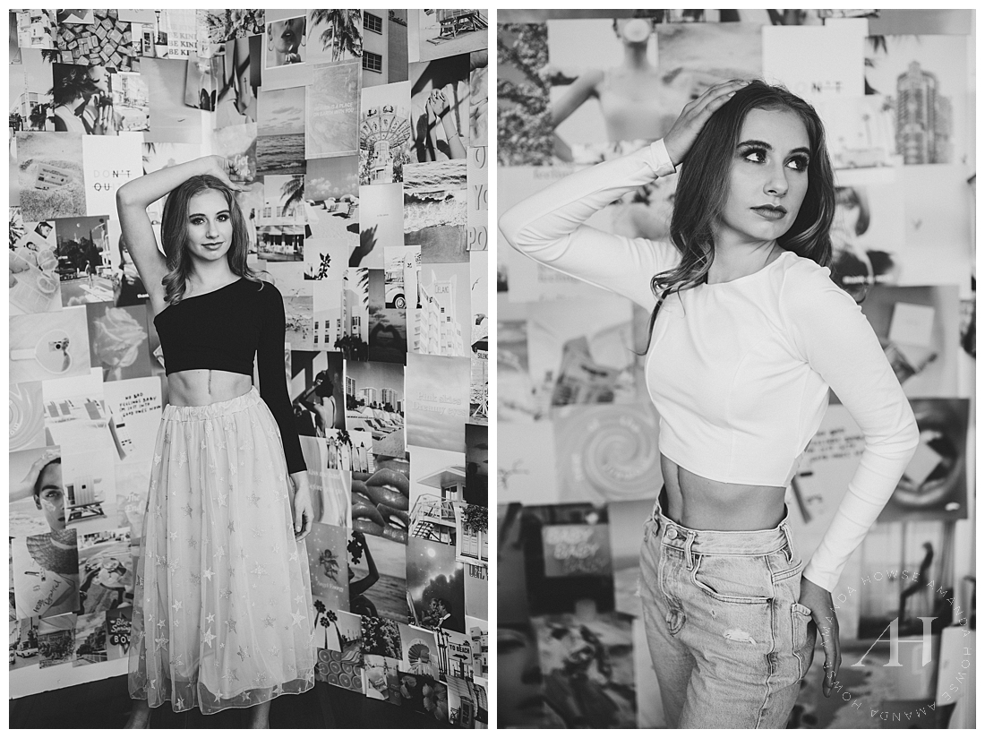 Fun Studio Session | B&W Photos, Outfit Ideas with Cute Crop Tops | Photographed by the Best Tacoma Photographer Amanda Howse Photography