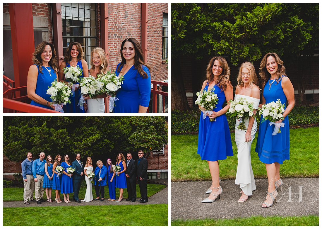 Portraits with Bride and Full Bridal Party | Fall Summer Wedding, Tacoma, WA | Photographed by the Best Tacoma Wedding Photographer Amanda Howse Photography