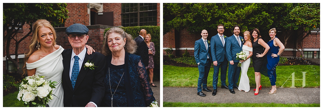 Friends and Family Photos with Bride | Meaningful Ideas for Wedding Photos, Annie Wright Schools Wedding Venue | Photographed by the Best Tacoma Wedding Photographer Amanda Howse Photography